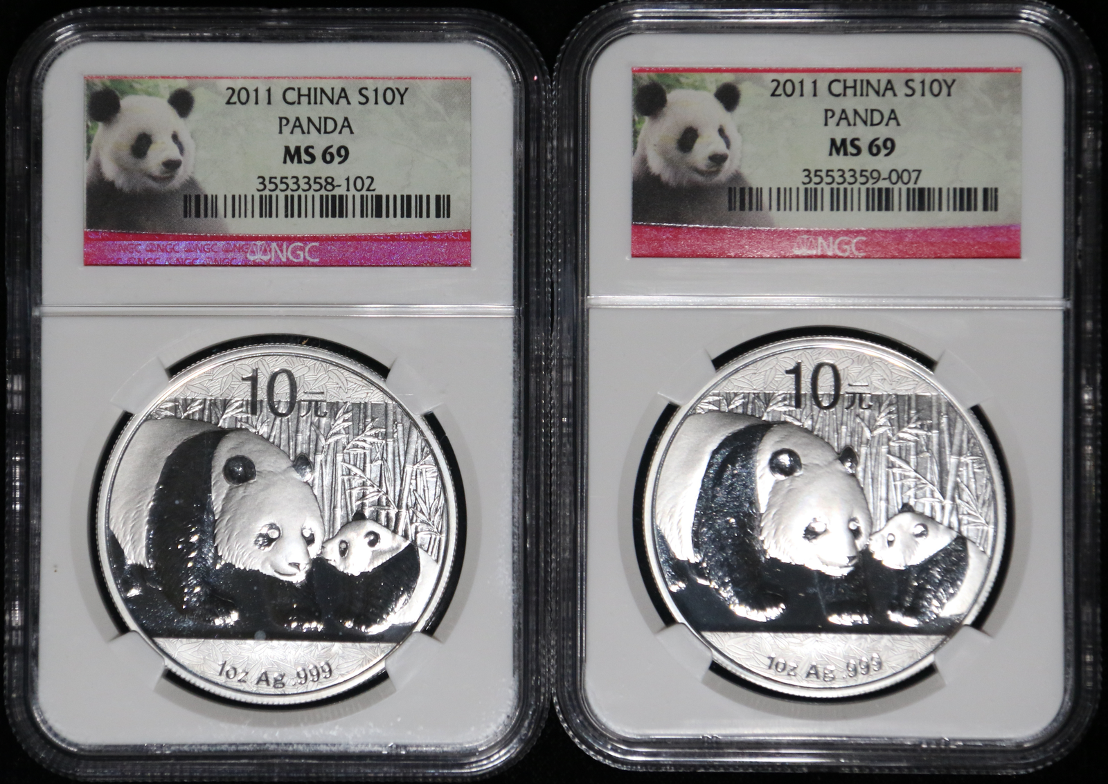 期間限定訳あり特価　パンダ銀貨　2016年　NGC　MS69 ファーストリリース S-0297【2016年発行 NGC最高鑑定 MS70】中国パンダ銀貨 10元